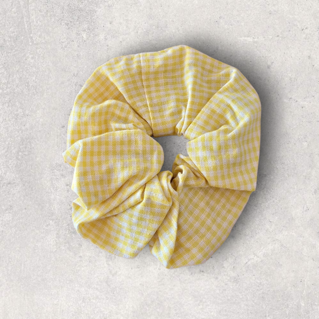 Chouchou vichy jaune