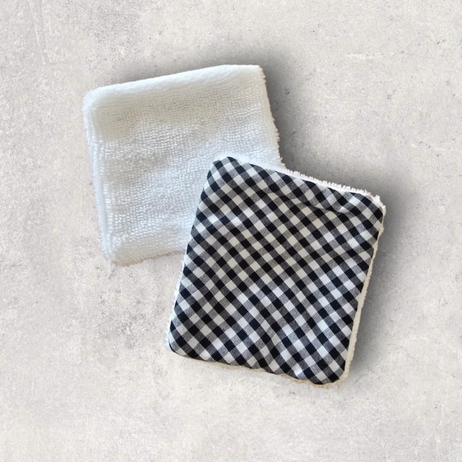 Cotons réutilisables - Blanc/Noir