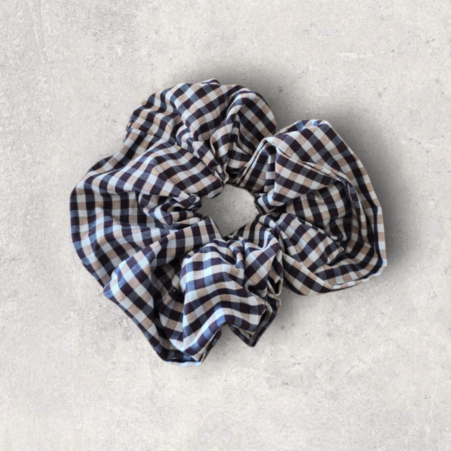 Chouchou vichy noir et bleu