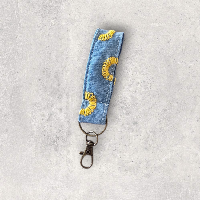 Porte-clés fleurs jaunes